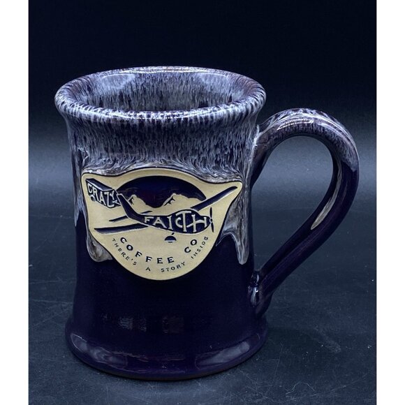 2016 Deneen Pottery Crazy Faith Coffee Company Drip Glazed Coffee Mug - Picture 9 of 9